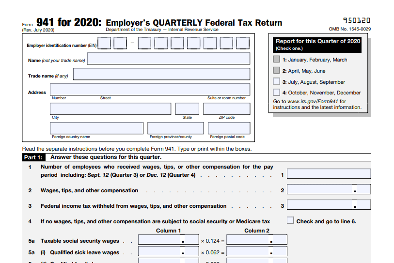 2019 Fillable Form 941